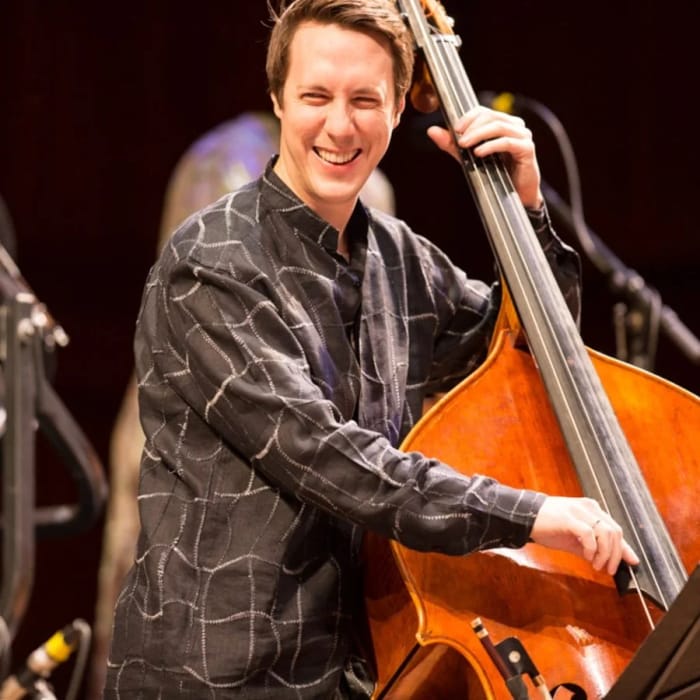 Shawn Conley playing double bass